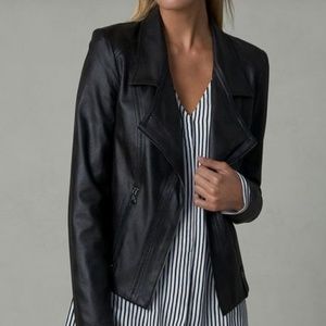 Black Faux Leather Motorcycle Jacket (Unworn)